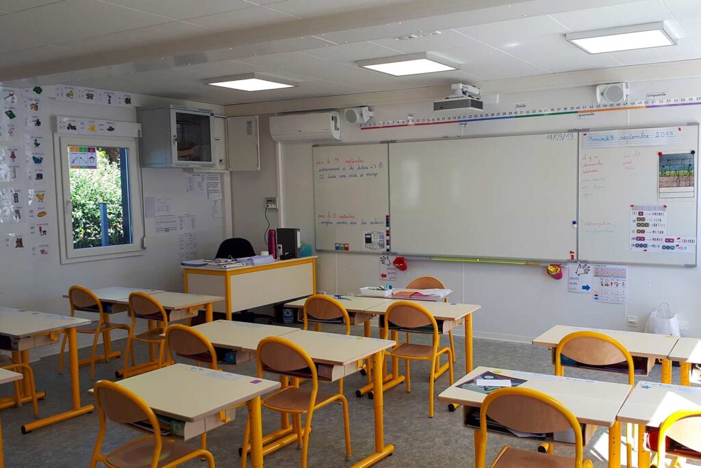 Salle de classe en construction modulaire